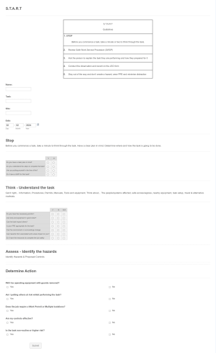 S.T.A.R.T Template Form Template