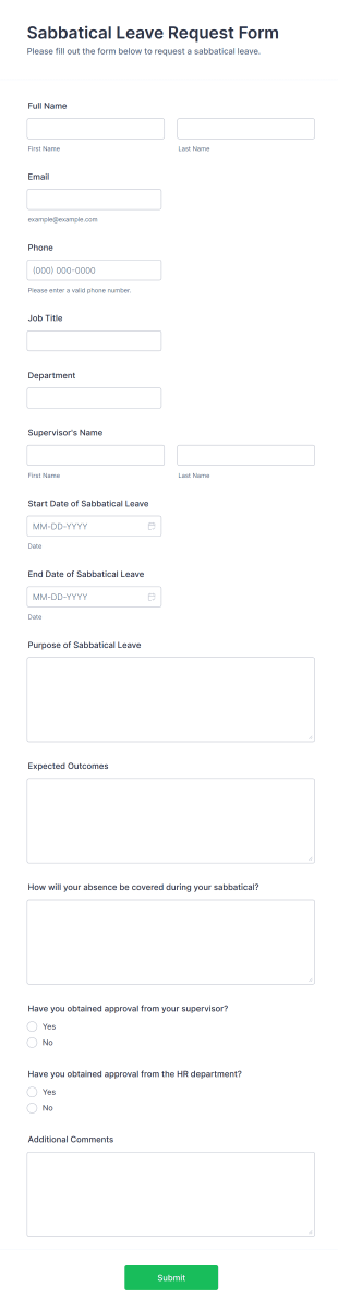 Sabbatical Leave Request Form Template