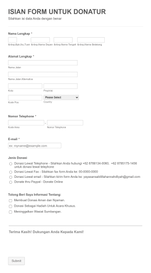Sabilillah An Nahdliyah Online Foundation Donation
