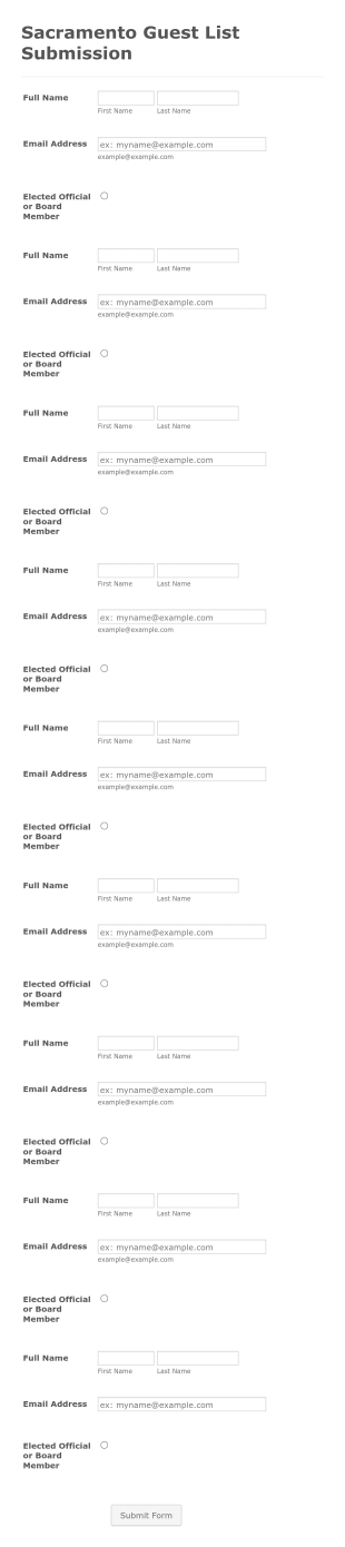 Sac Guestlist Form 2020 Form Template