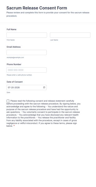 Sacrum Release Consent Form Template