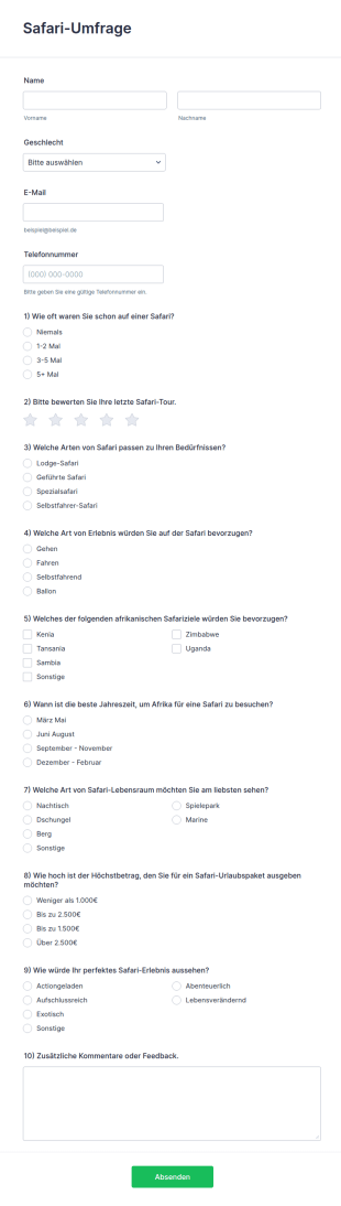 Safari Umfrage