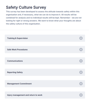 Safety Culture Survey Form Template