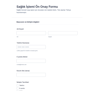 Sağlık Onay Formu 🏥 Form Şablonu