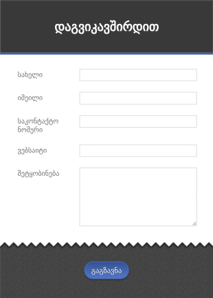 საკონტაქტო ფორმა Form Template