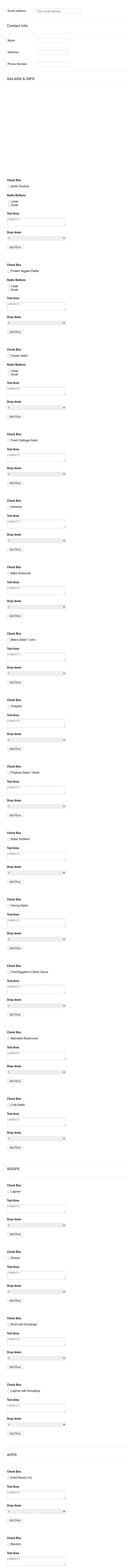 Salad Delivery Order Form Template