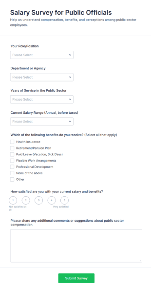 Salary Survey For Public Officials Form Template