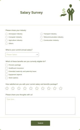 Salary Survey Form Template
