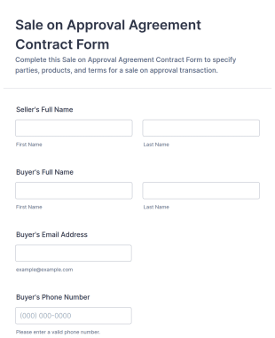 Sale On Approval Agreement Contract Form Template