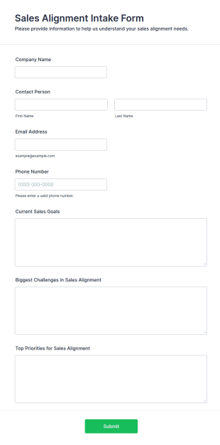 Sales Alignment Intake Form Template