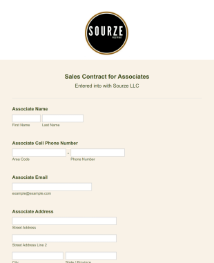 Associates Sales Contract Form Template