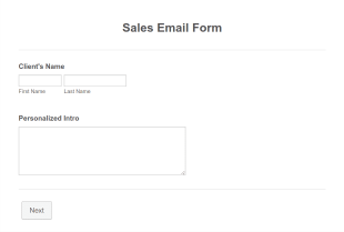 Sales Email Form Template