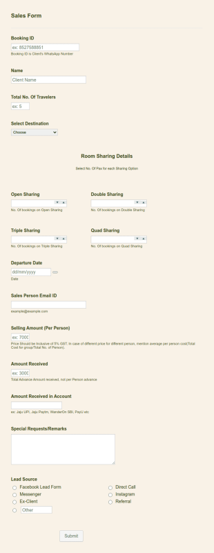 Sales Form Chirag