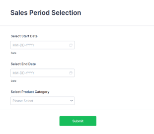 Sales Period Selection Form Template