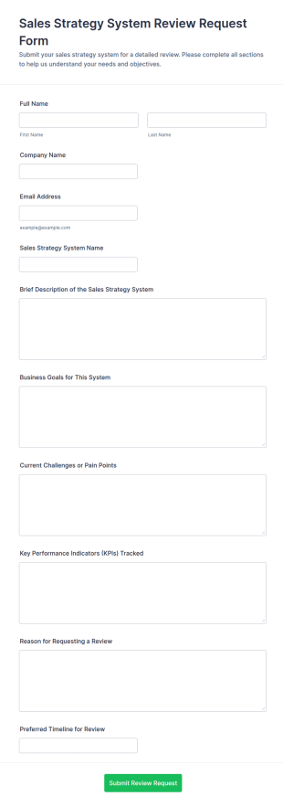Sales Strategy System Review Request Form Template