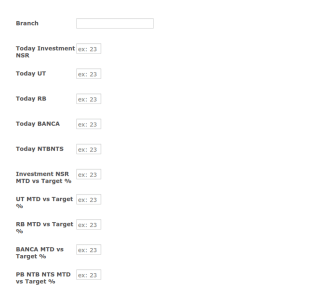 Sales Update Form Template