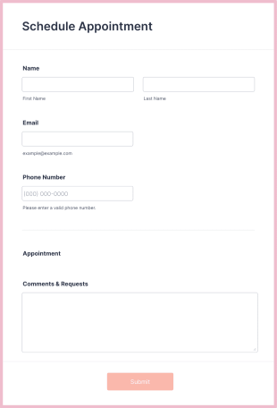 Salon Appointment Form Template