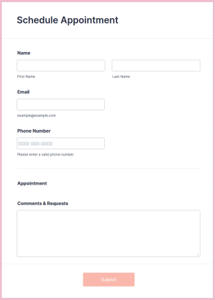 Salon Appointment Form Template