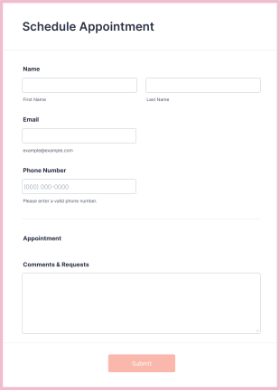 Salon Appointment Form Template
