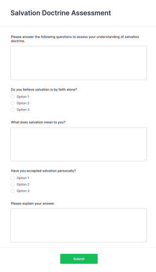 Salvation Doctrine Assessment Form Template
