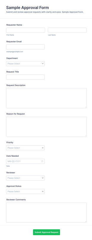 Sample Approval Form Template