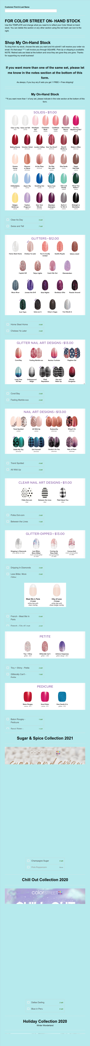 Sample Gift Registry For On Hand Stock Form Template