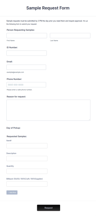 Sample Request Form Template