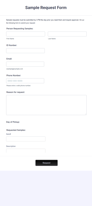 Sample Request Form Template