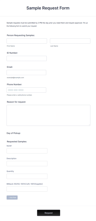 Sample Request Form Template