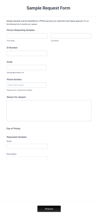 Sample Request Form Template