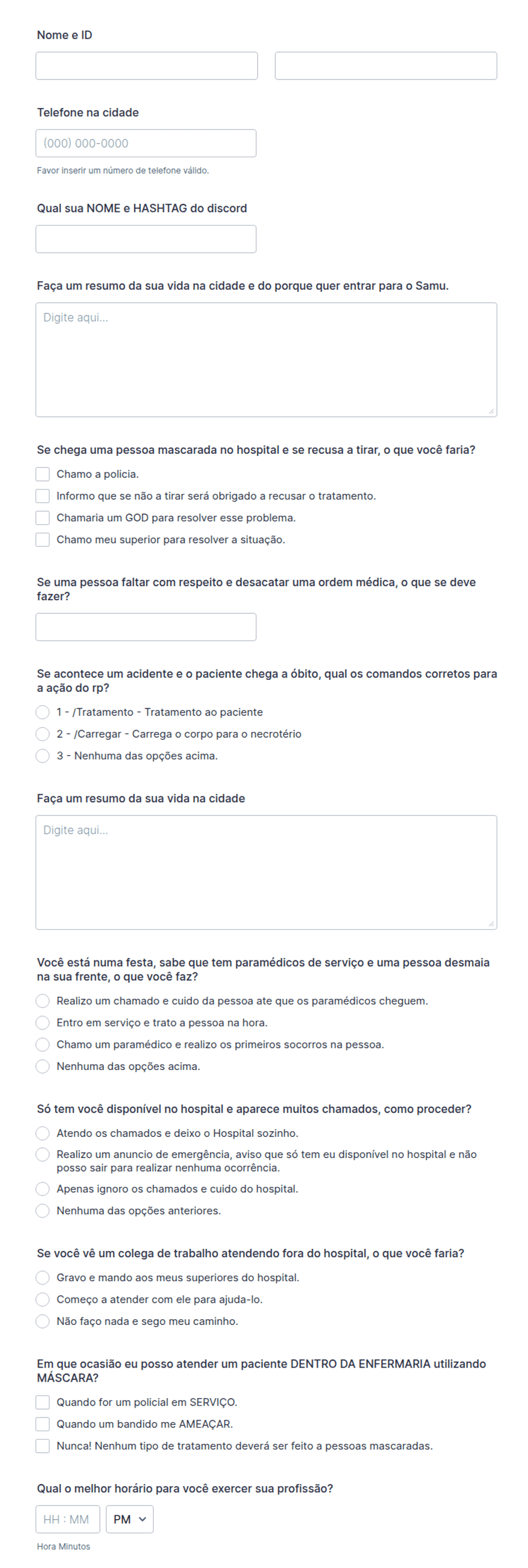 Samu Modelo de Formulário | Jotform