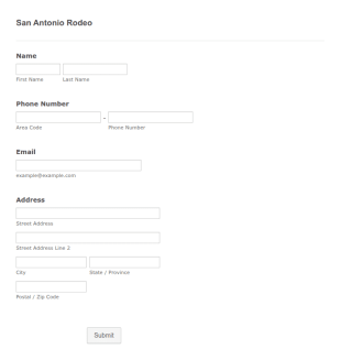 San Antonio Rodeo Form Template