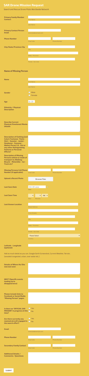 Drone Mission Request Form Template