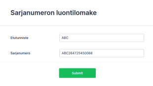 Sarjanumeron Luontilomake