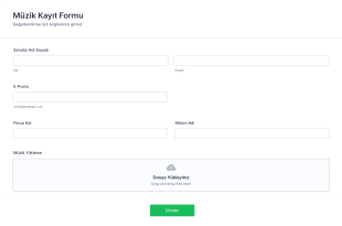 Şarkı Kayıt Form Template