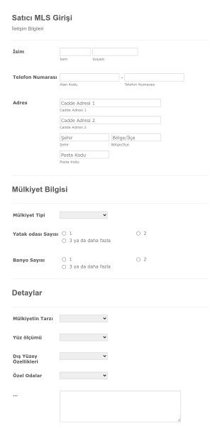 Satici Mls Giris Form Şablonu
