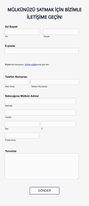Satılık Mülk Başvuru Form Şablonu