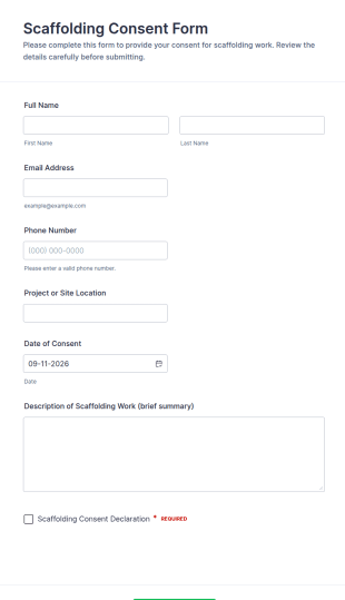 Scaffolding Consent Form Template