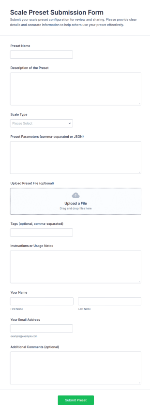Scale Preset Submission Form Template