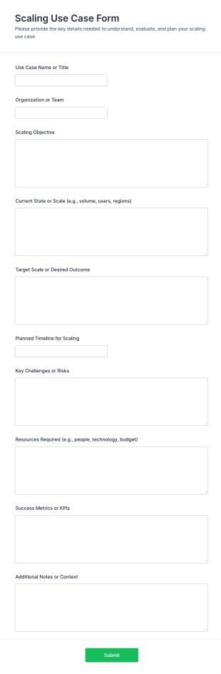 Scaling Use Case Form Template