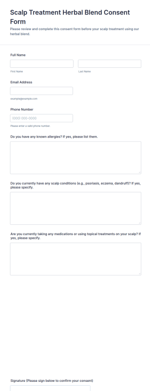 Scalp Treatment Herbal Blend Consent Form Template