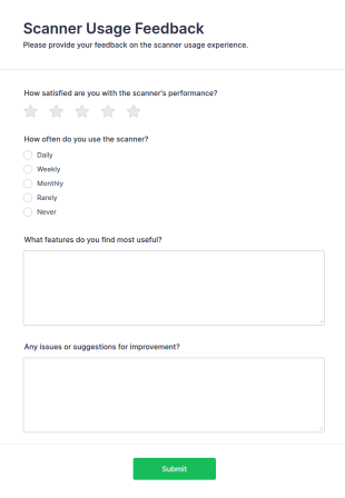 Scanner Usage Feedback Form Template