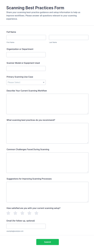 Scanning Best Practices Form Template
