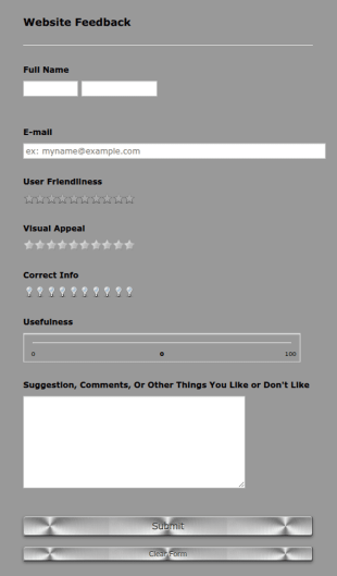 SCC Website Feedback Form Template