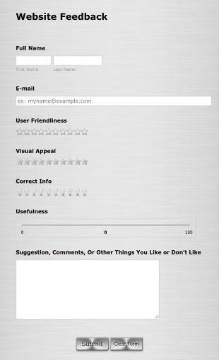 SCC Website Feedback Form Template