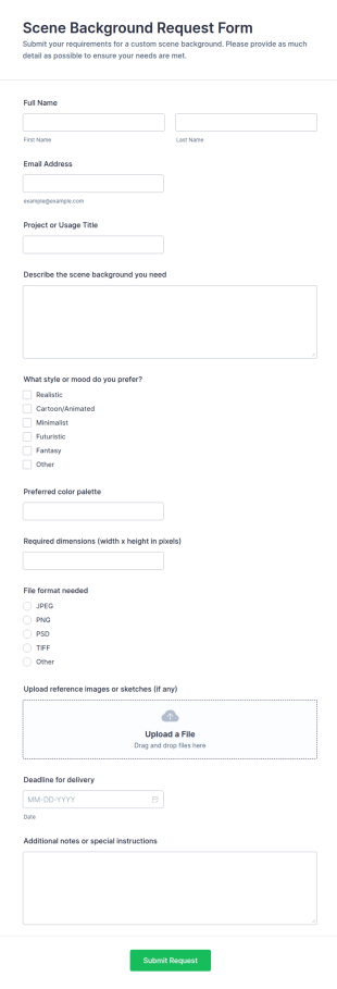Scene Background Request Form Template