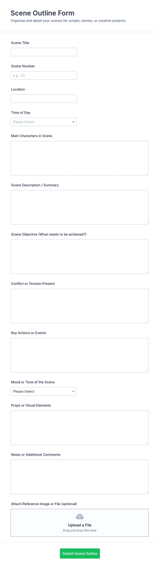 Scene Outline Form Template