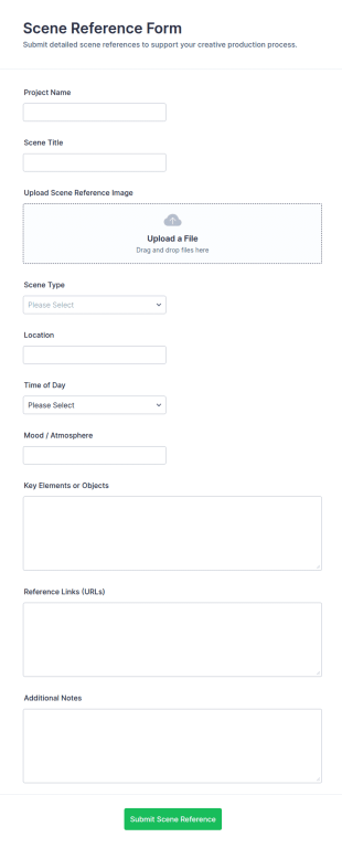 Scene Reference Form Template