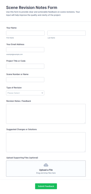 Scene Revision Notes Form Template