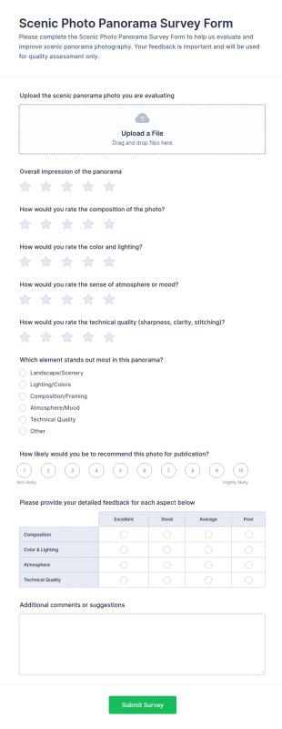Scenic Photo Panorama Survey Form Template